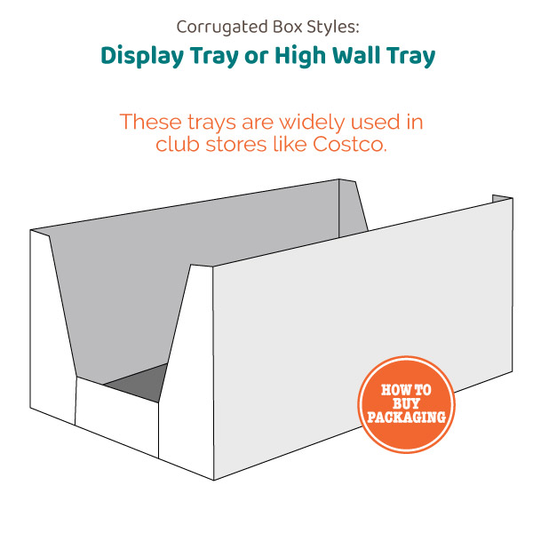 Display Tray or High Wall Tray Corrugated Box